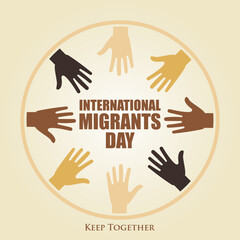 Obraz premium International Migrants Day Illustration design, for Poster and Quotes