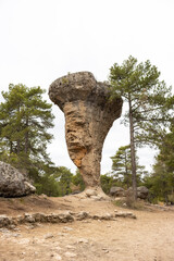 Calcareous rock formation El Tormo Alto, differential erosion, in the natural setting of the Ciudad...