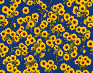 Sunflowers Pattern Background