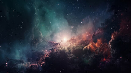 Obraz na płótnie Canvas Magic color galaxy space background. Illustration Generative AI.