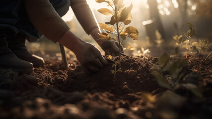 Spring gardening. Illustration Generative AI..