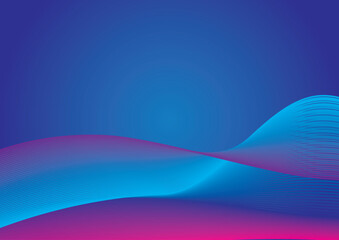 Abstract background with glowing wave. Shiny moving lines design element. blue gradient flowing wave lines. Futuristic technology concept. Vector illustration