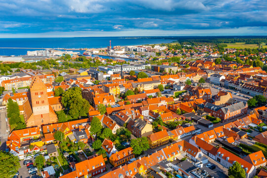 Aerial view of Danish town Koge