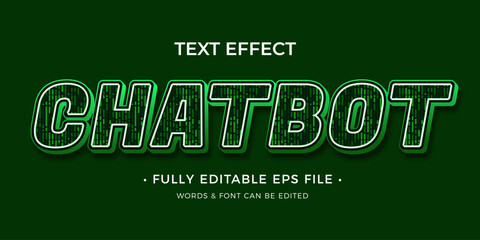 Chatbot vector editable text effect