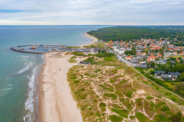 Aerial view of Danish town Hornbaek