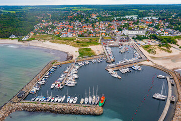 Aerial view of Danish town Hornbaek