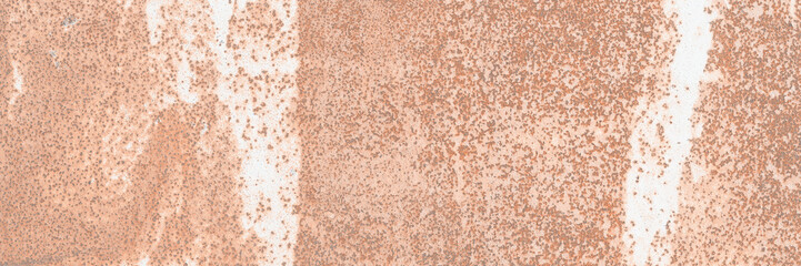 Old rusted metal texture. The surface of an uneven iron wall. Wide panoramic background for design.