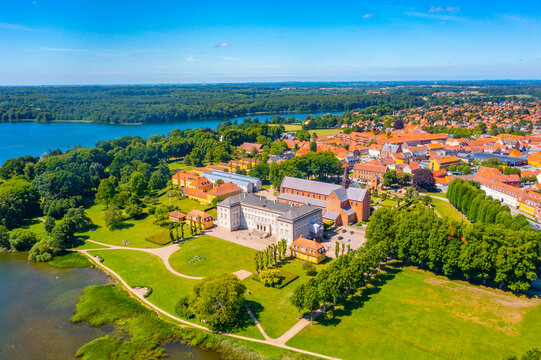 Aerial view of Danish town Soro