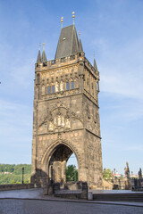 Fototapeta na wymiar Powder tower in the center of Prague, Czech Republic