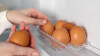 Fresh farm eggs in the fridge