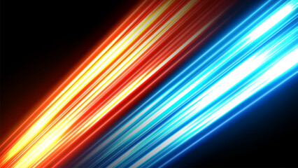 Colorful light trails, long time exposure motion blur effect. Vector Illustration