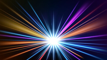 Colorful Light Trails, Going at The Speed of Light. Vector Illustration