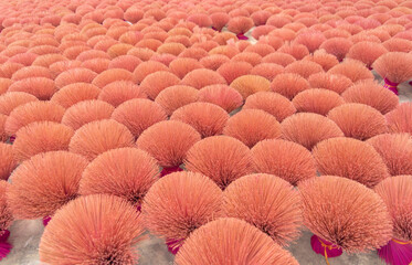 Incense pattern texture background in Asia, Vietnam.