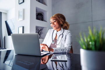 Female online doctor having consultation with patient