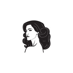 One pretty woman vector line art work.
