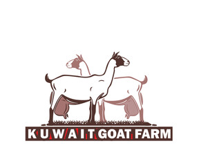 KUWAIT DAIRY GOAT, silhouette of great young goat standing vector illustrations