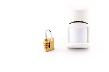 Security concept: Combination padlock and motion sensor