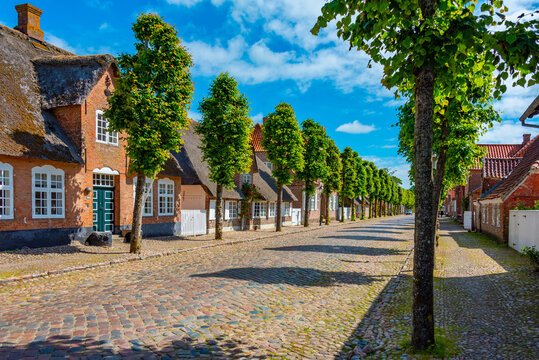 Traditional street in Danish town M&ouml;gelt&ouml;nder