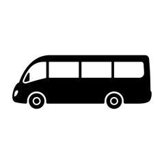 Bus icon. Black silhouette. Side view. Vector simple flat graphic illustration. Isolated object on a white background. Isolate.