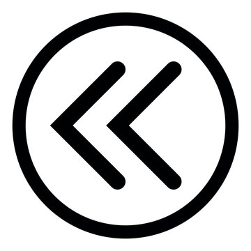 double chevron icon, double chevron symbol, back icon, previous icon, Set of interface collection for website design, Design elements for your projects. back line icon, ui icon