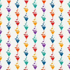 Geometrical ornament. Seamless pattern. Abstract backdrop. Triangles wallpaper. Geometric background. Ethnic motif. Mosaic ornate. Digital paper. Textile print. Web design.