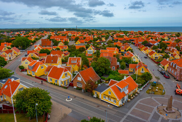 Aerial view of Danish town Skagen - obrazy, fototapety, plakaty