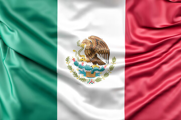 Ruffled Flag of Mexico. 3D Rendering
