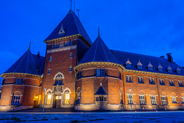 Night view of Toldboden house in Aarhus, Denmark
