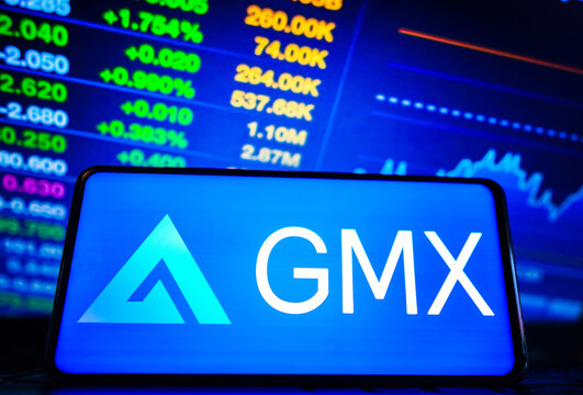 March 28, 2023, Brazil. In this photo illustration, the GMX logo is displayed on a smartphone screen.