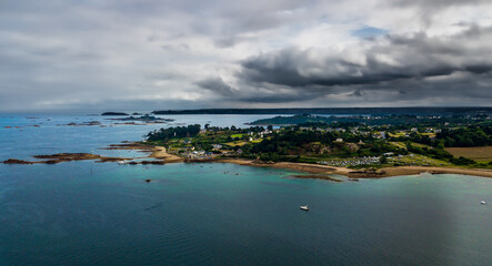 Point Of L'Arcouest Near Brehat Island, Ile de Brehat, In The English Channel At The Coast of Brittany In France