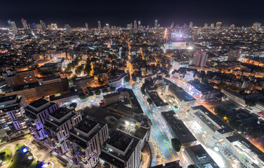 Tel Aviv night top view