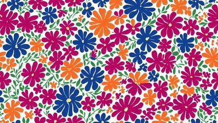 Patr&oacute;n de Flores de Colores, IA Generativa