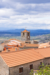 Fototapeta premium Terra cotta roofs and rural Portugese landscape.
