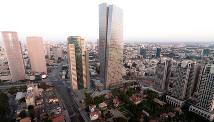 Fototapeta na wymiar Tel Aviv city. Modern top view