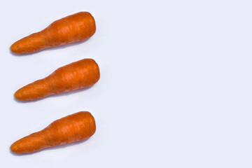 long carrot on a white background