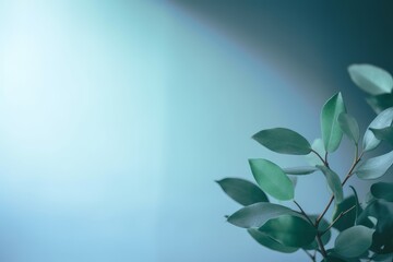 Simple plant blueish background image. AI generated