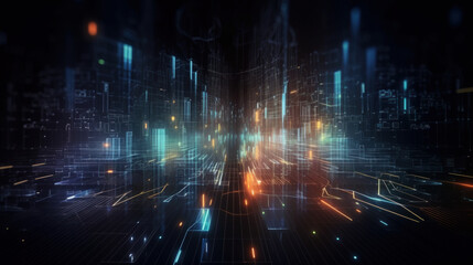 Fototapeta premium futuristic tech, data flowing, digital, background