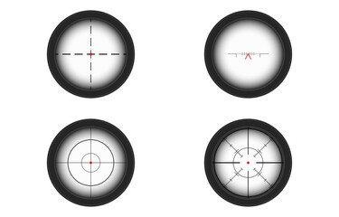 Set of vector sights on an isolated transparent background. Crosshair png. Weapon, sniper rifle. Icon set png.