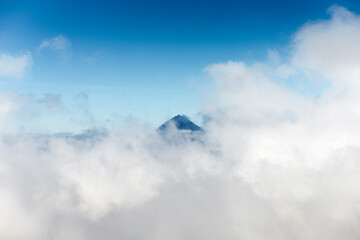 Mountain's peak above the clouds