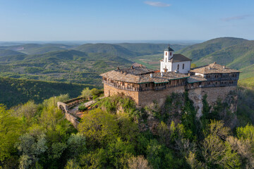 Aerial view of Glozhene monastery near Teteven in Bulgaria