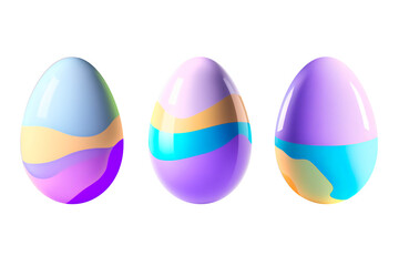 set of isolated chocolate colorful easter eggs