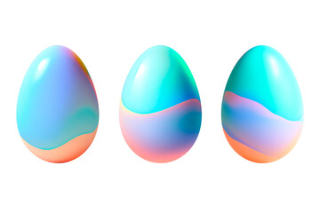 set of isolated chocolate colorful easter eggs