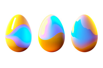 set of isolated chocolate colorful easter eggs