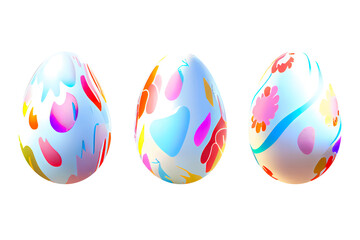 set of isolated chocolate colorful easter eggs