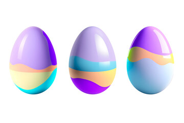 set of isolated chocolate eggs