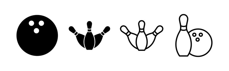 Bowling icon vector for web and mobile app. bowling ball and pin sign and symbol.