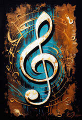 Musical note, solfeggio illustration - By Generative AI	
