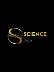 logo on the theme of science, DNA and medicine.
