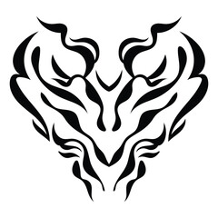 Drawing heart tattoo black and white