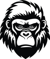 Gorilla Logo Monochrome Design Style

